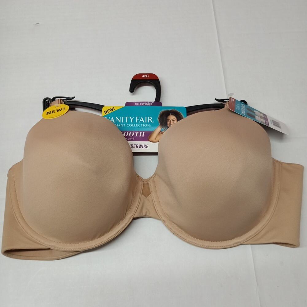 Vanity Fair Radiant Women's‎ Underwire Bra 42C Honey Beige Smooth Full Coverage